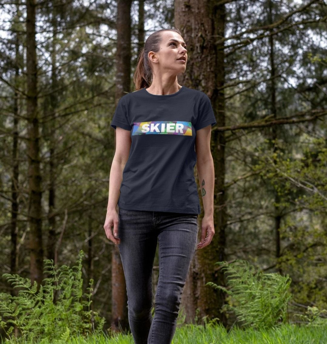 Women's Skier Censor Bar Organic Tee