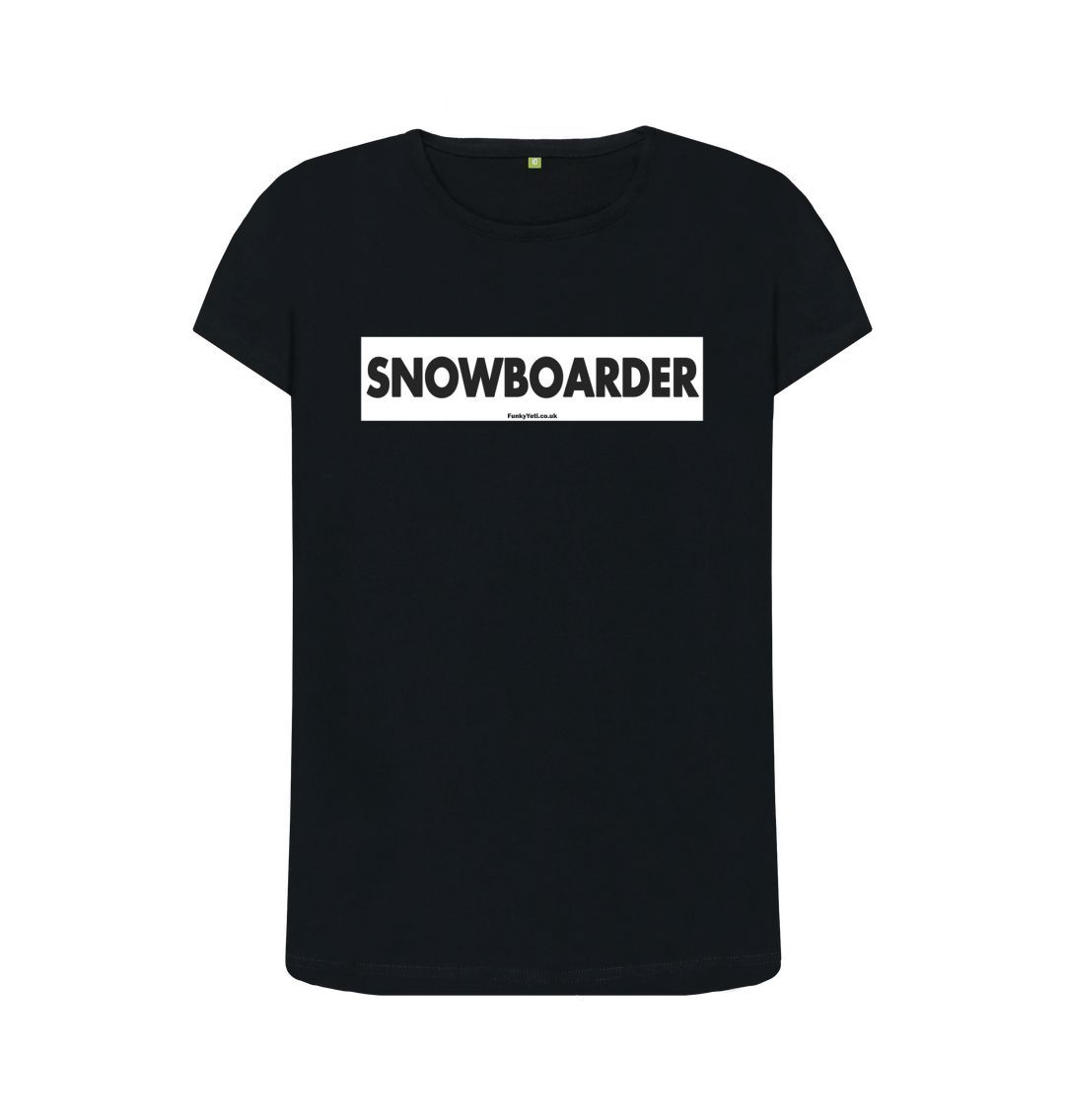 Black Women's Snowboarder Censor Bar Organic Tee - Black