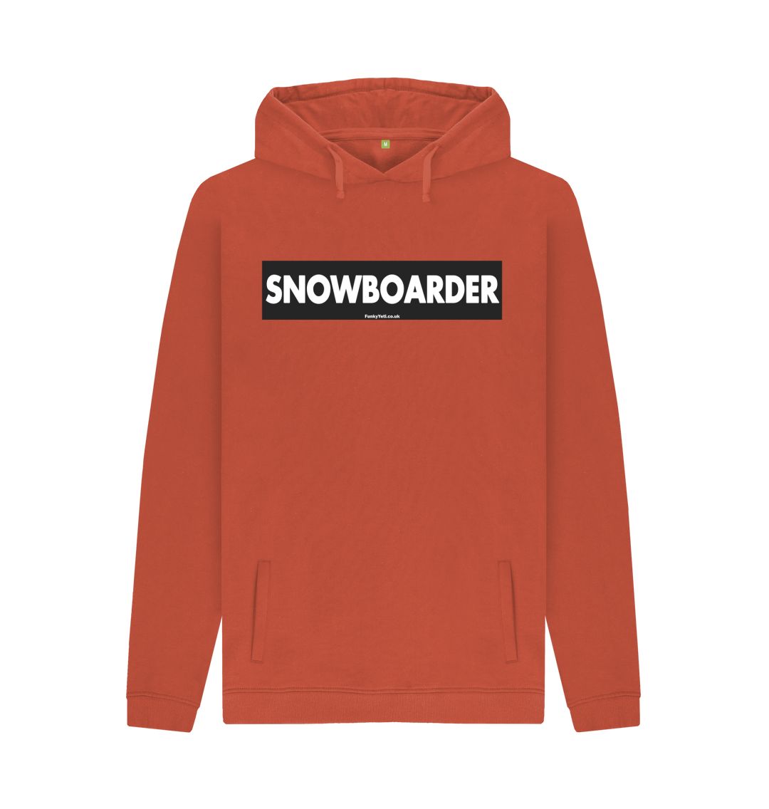 Rust Men's Snowboarder Censor Bar Organic Pullover Hoodie