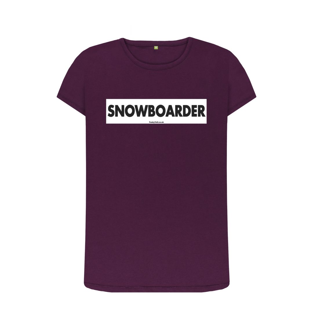 Purple Women's Snowboarder Censor Bar Organic Tee - Black