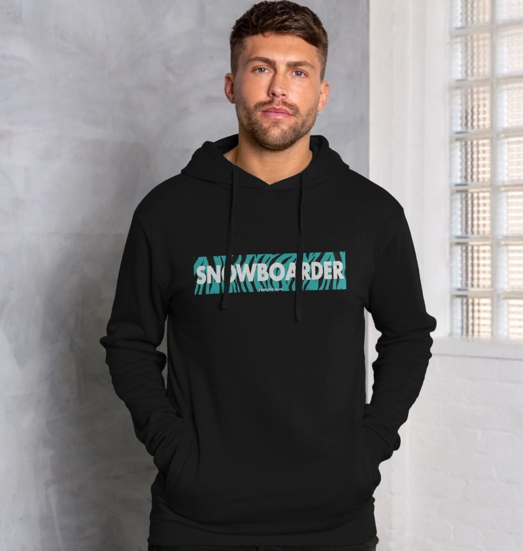 Men's Snowboarder Censor Bar Organic Pullover Hoodie