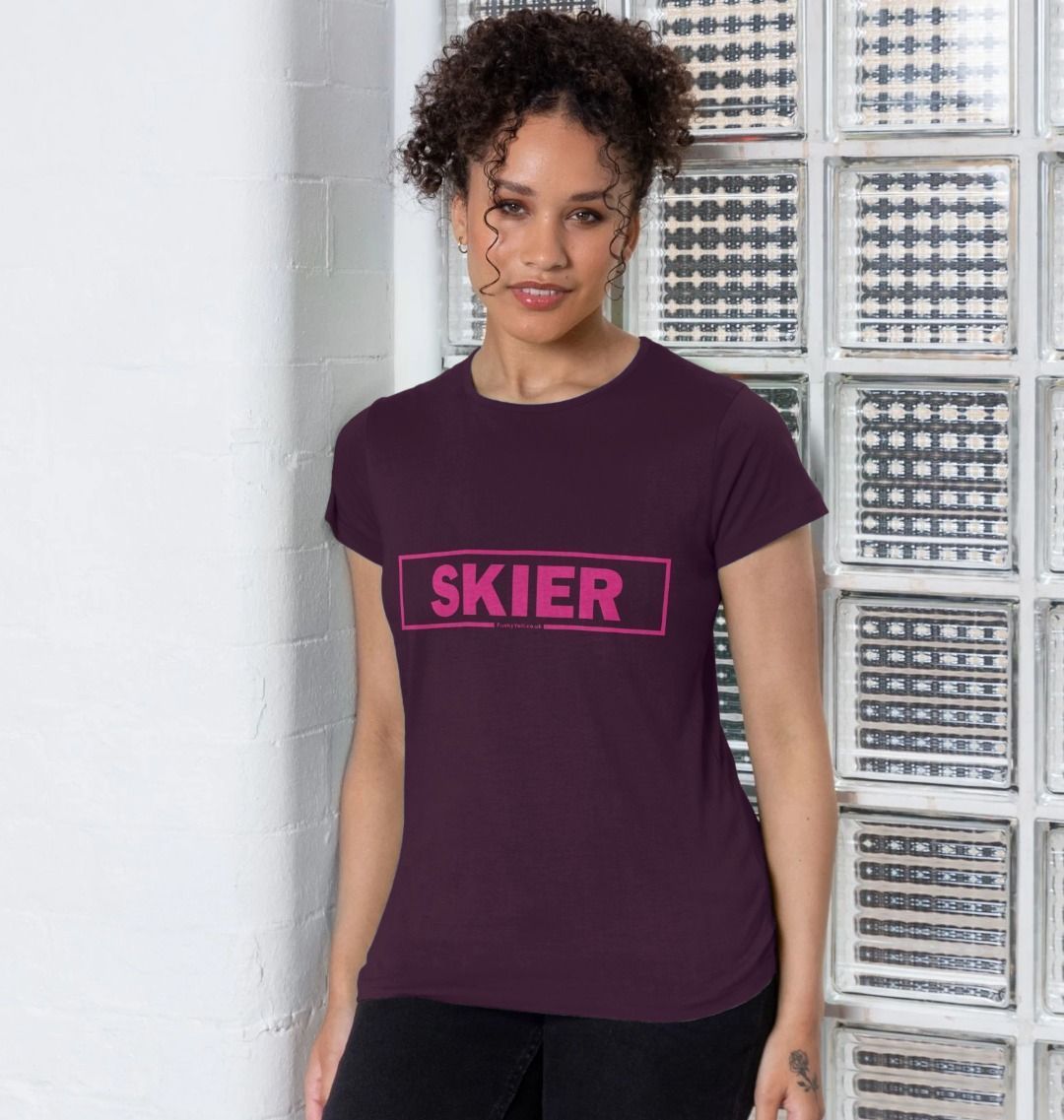 Women's Skier Censor Bar Organic Tee