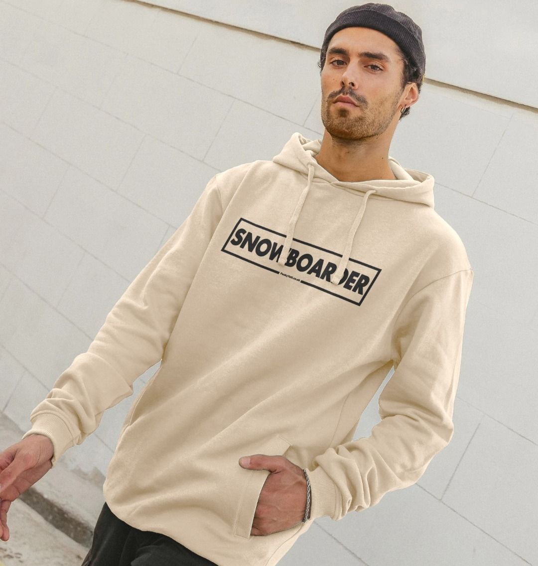 Men's Snowboarder Censor Bar Organic Pullover Hoodie