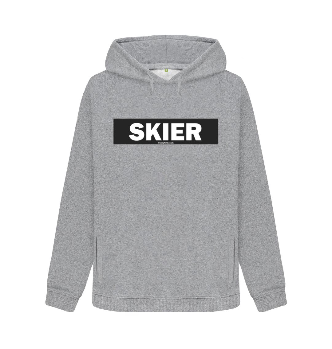 Light Heather Women's Skier Censor Bar Organic Pullover Hoodie