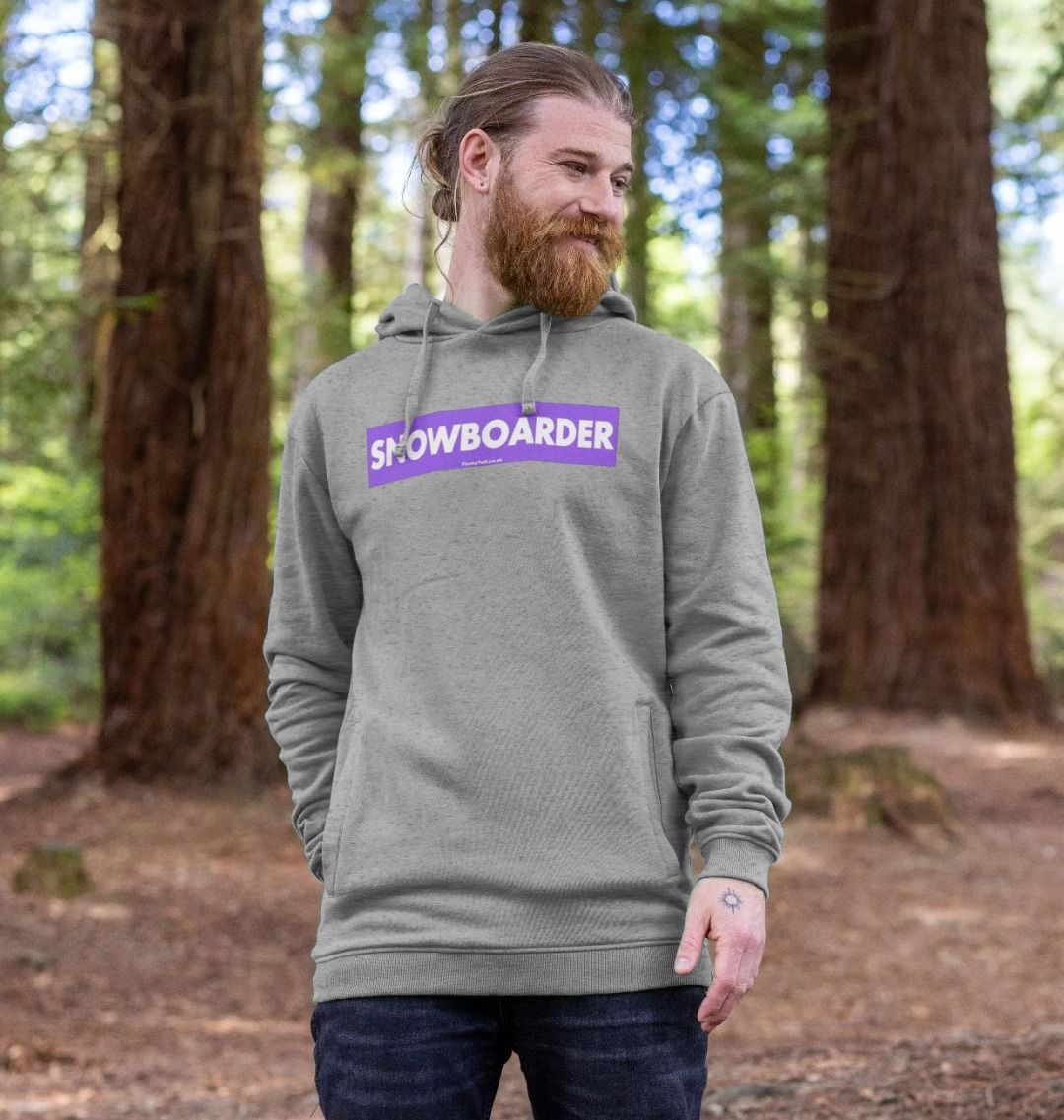 Men's Snowboarder Censor Bar Organic Pullover Hoodie