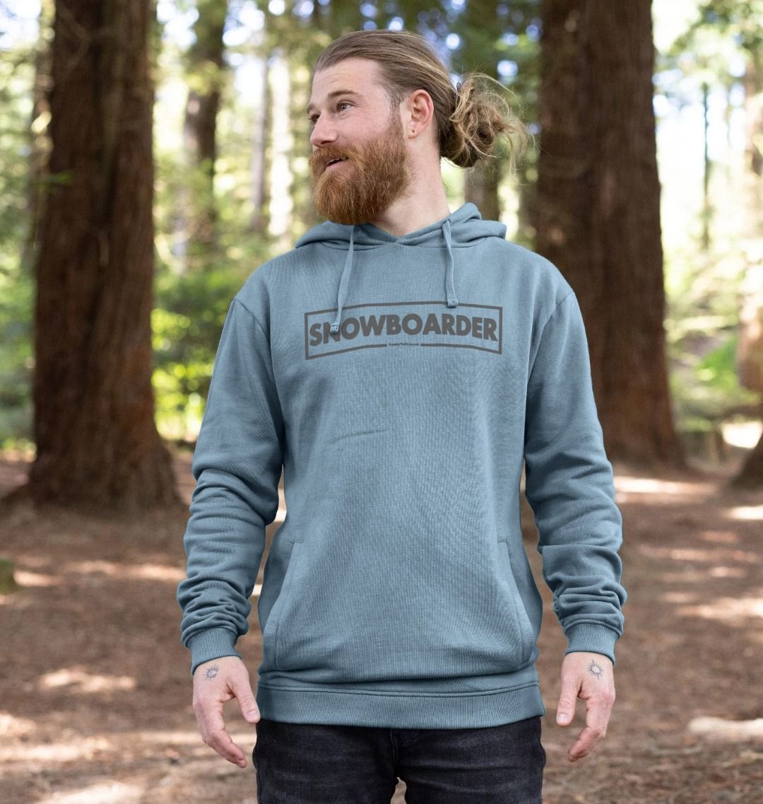 Men's Snowboarder Censor Bar Organic Pullover Hoodie