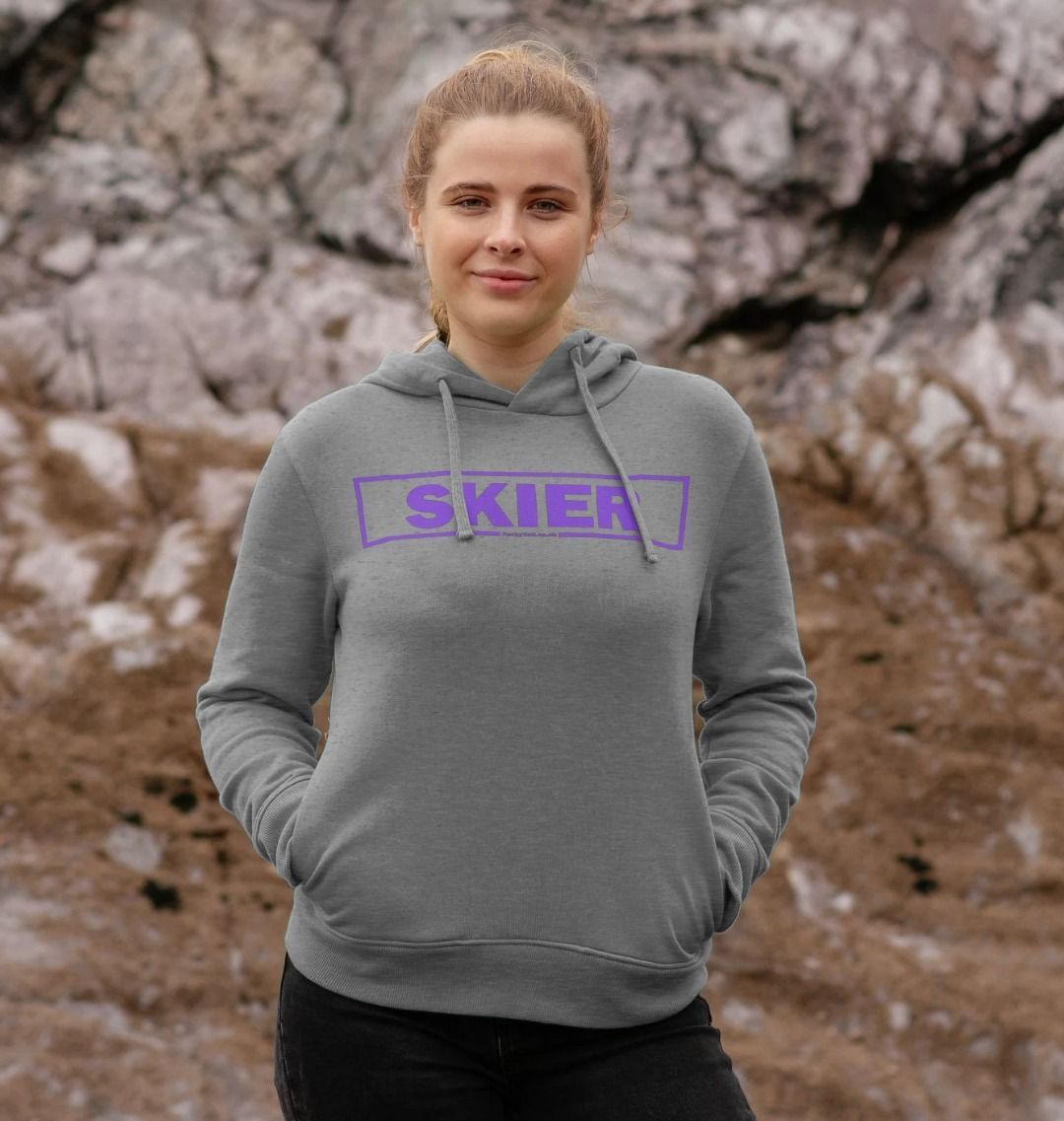 Women's Skier Censor Bar Organic Pullover Hoodie