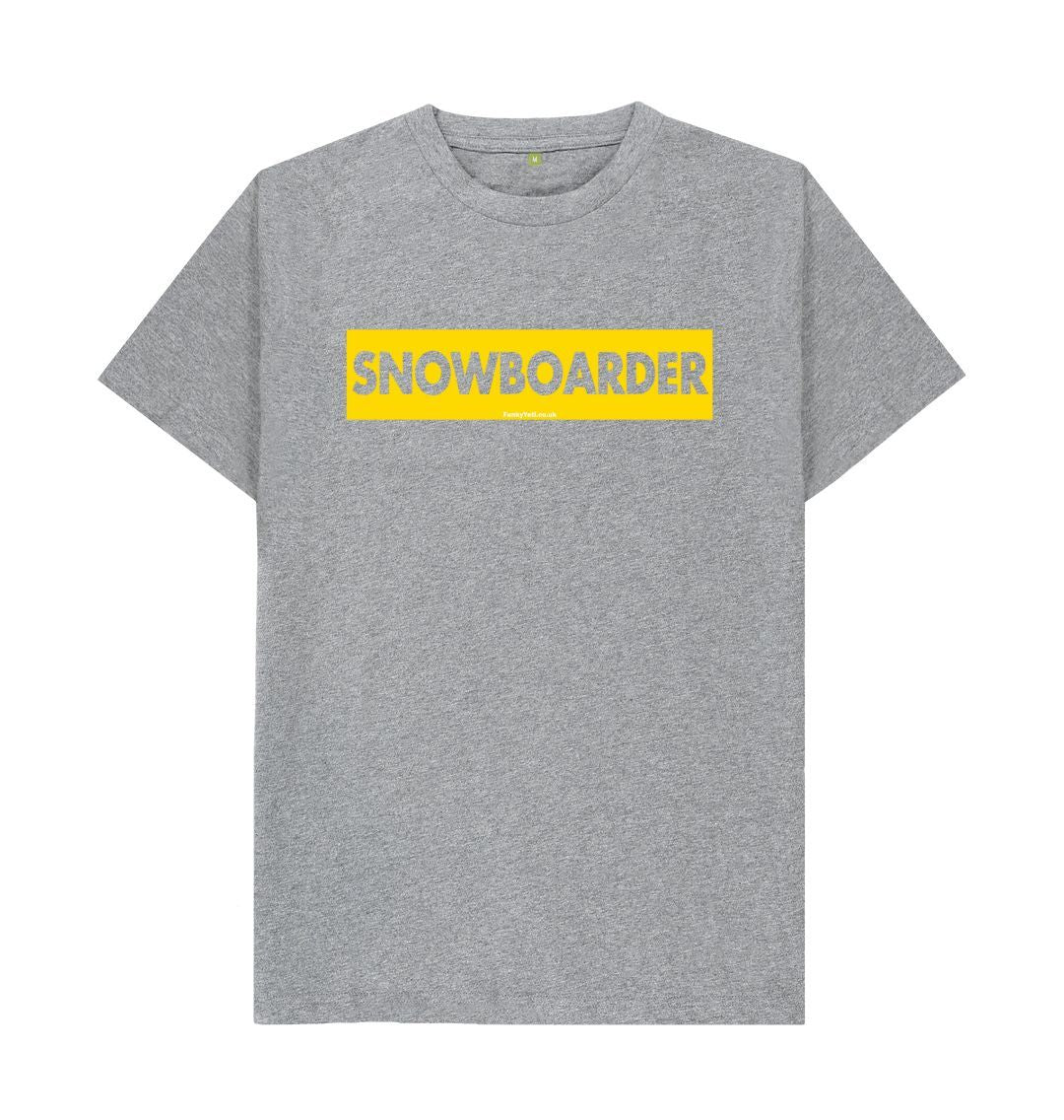 Athletic Grey Men's Snowboarder Censor Bar Organic Tee - Yellow