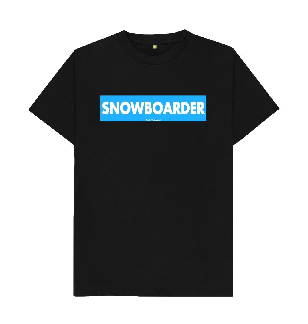 Black Men's Snowboarder Censor Bar Organic Tee - Blue