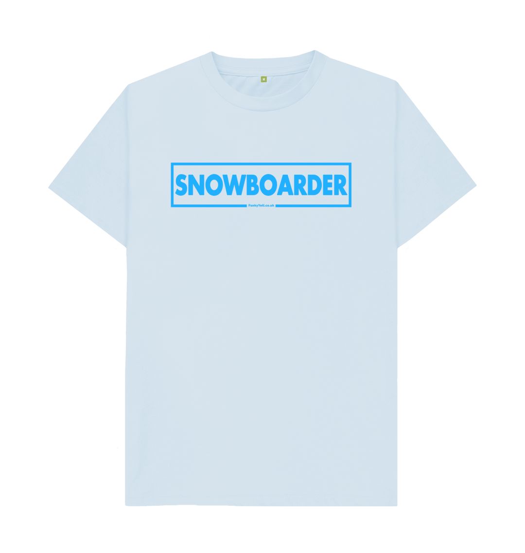 Sky Blue Men's Snowboarder Censor Bar Organic Tee - Blue Outline