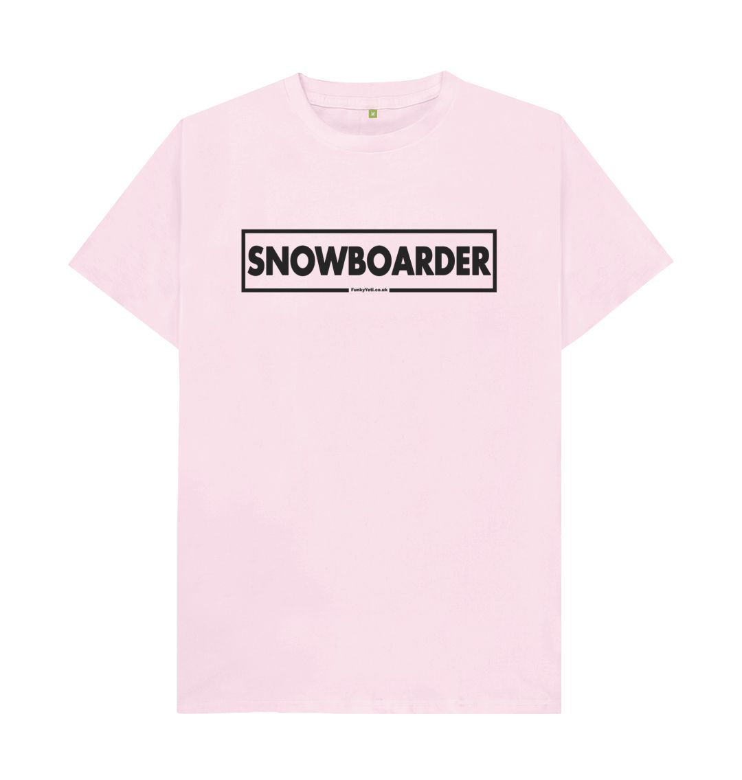Pink Men's Snowboarder Censor Bar Organic Tee - Black Outline