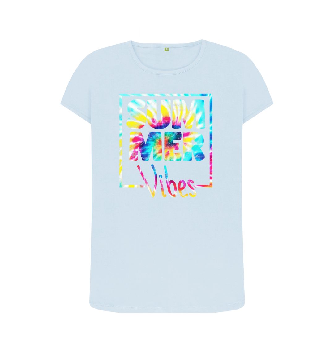Sky Blue Women's Summer Vibes Organic Tee