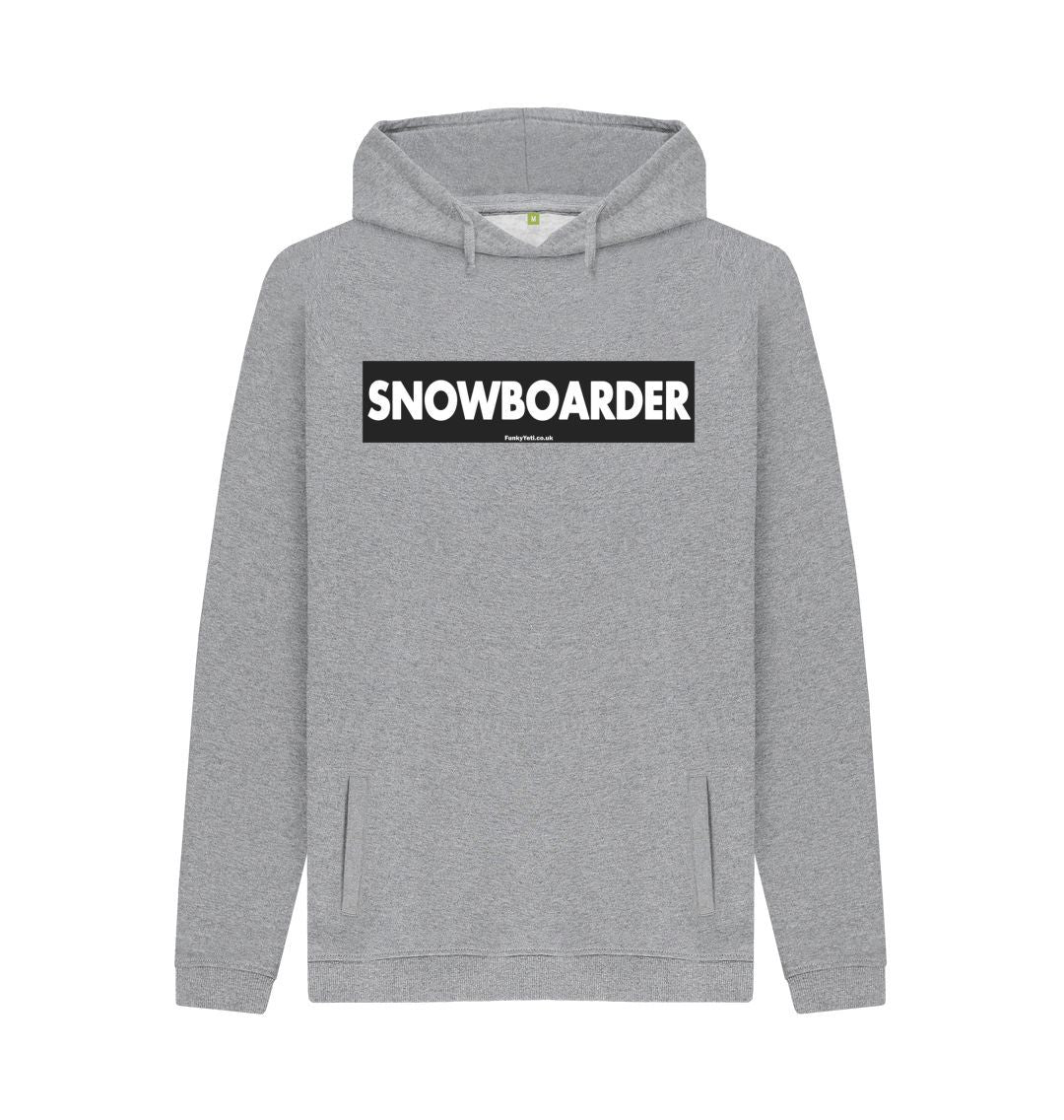 Light Heather Men's Snowboarder Censor Bar Organic Pullover Hoodie