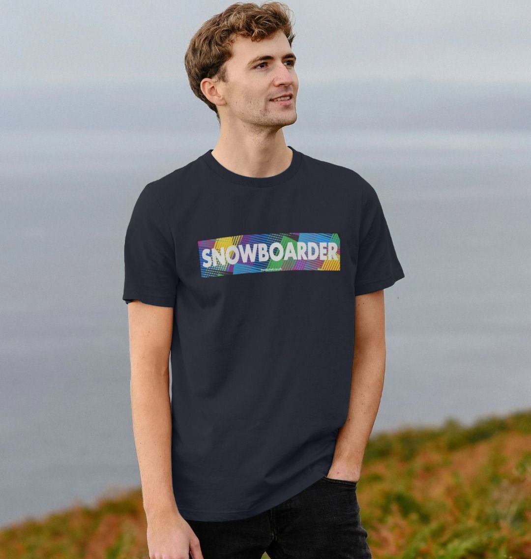 Men's Snowboarder Censor Bar Organic Tee