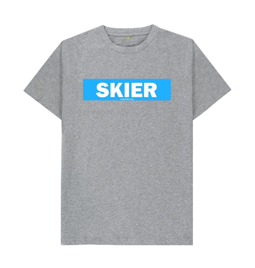 Athletic Grey Men's Skier Censor Bar Organic Tee - Blue