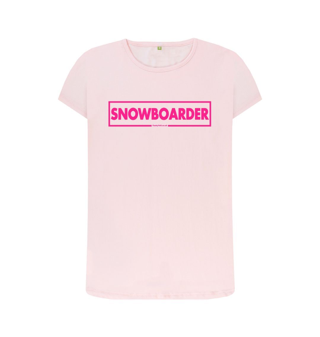Pink Women's Snowboarder Censor Bar Organic Tee - Pink Outline