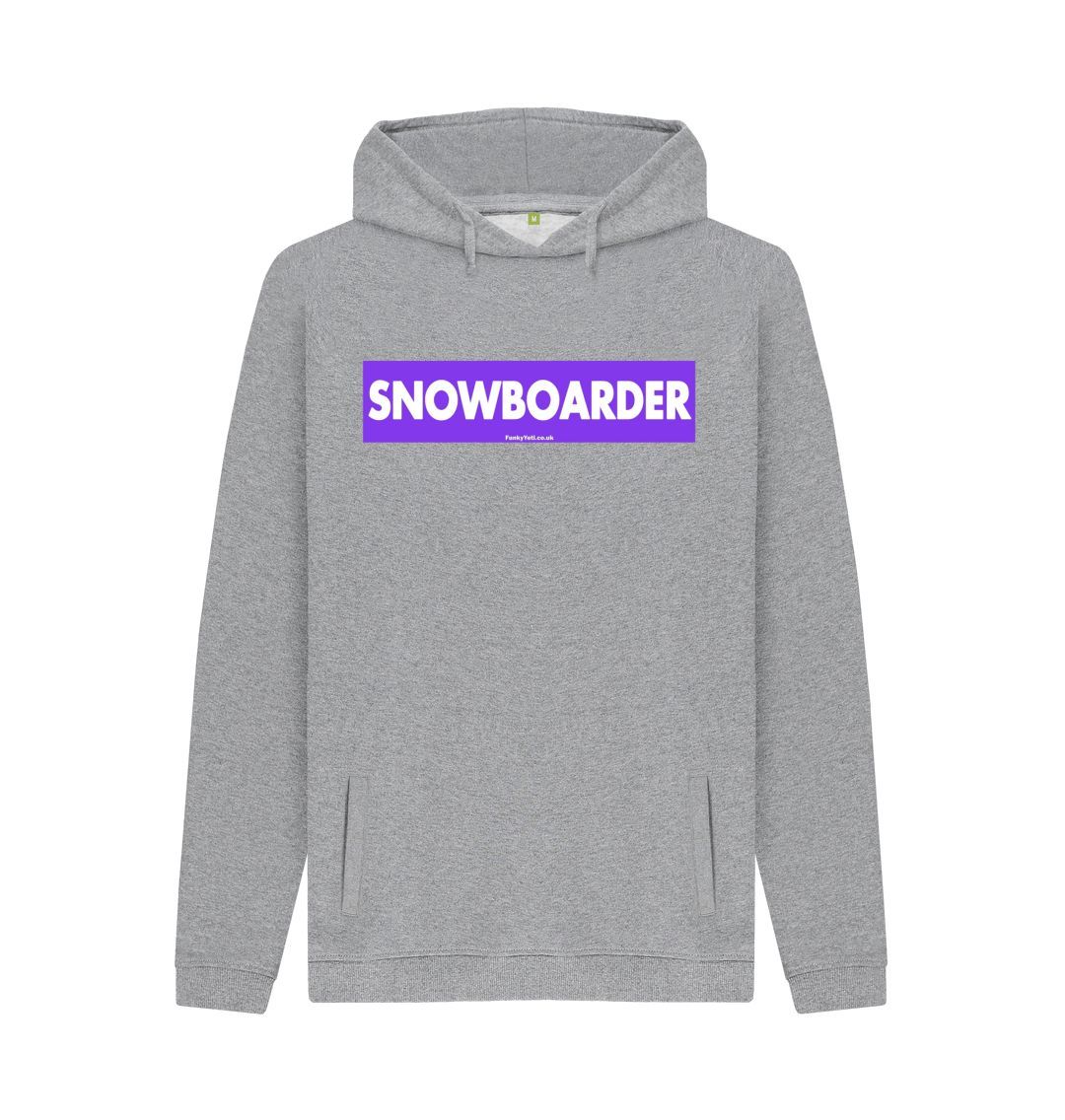 Light Heather Men's Snowboarder Censor Bar Organic Pullover Hoodie - Purple