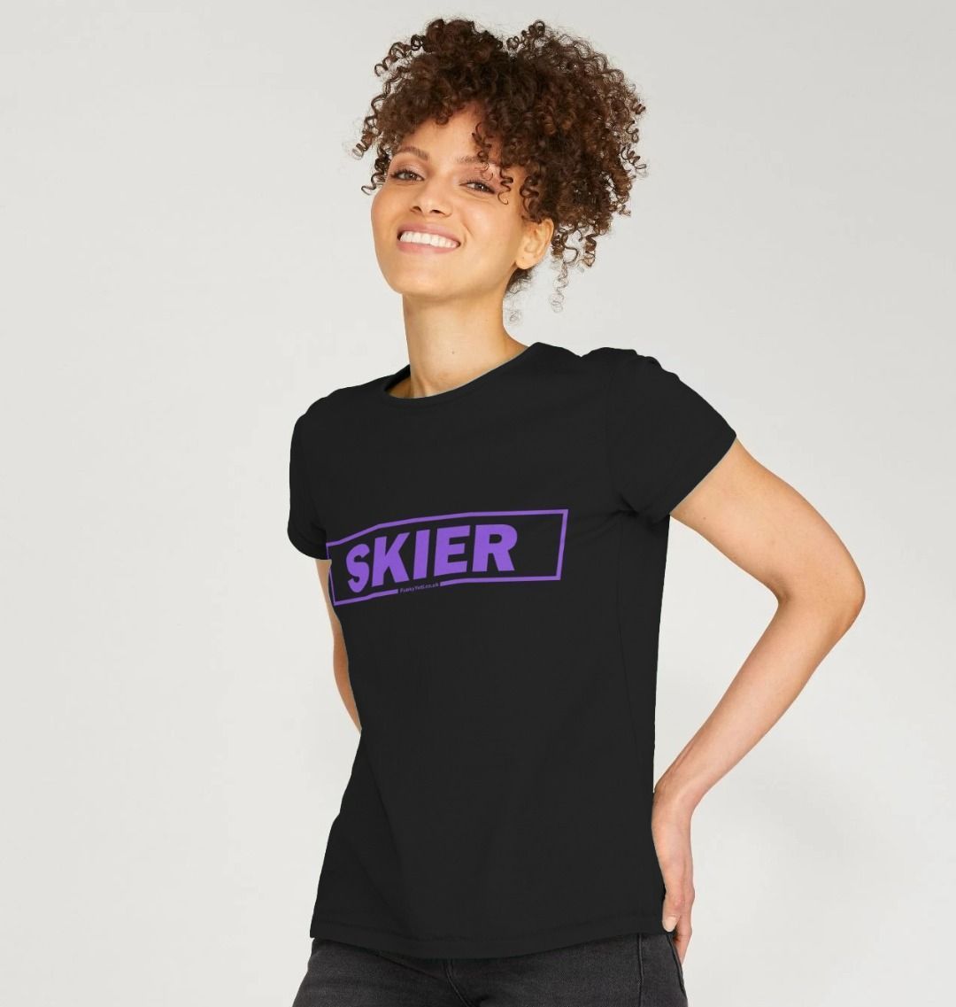 Women's Skier Censor Bar Organic Tee