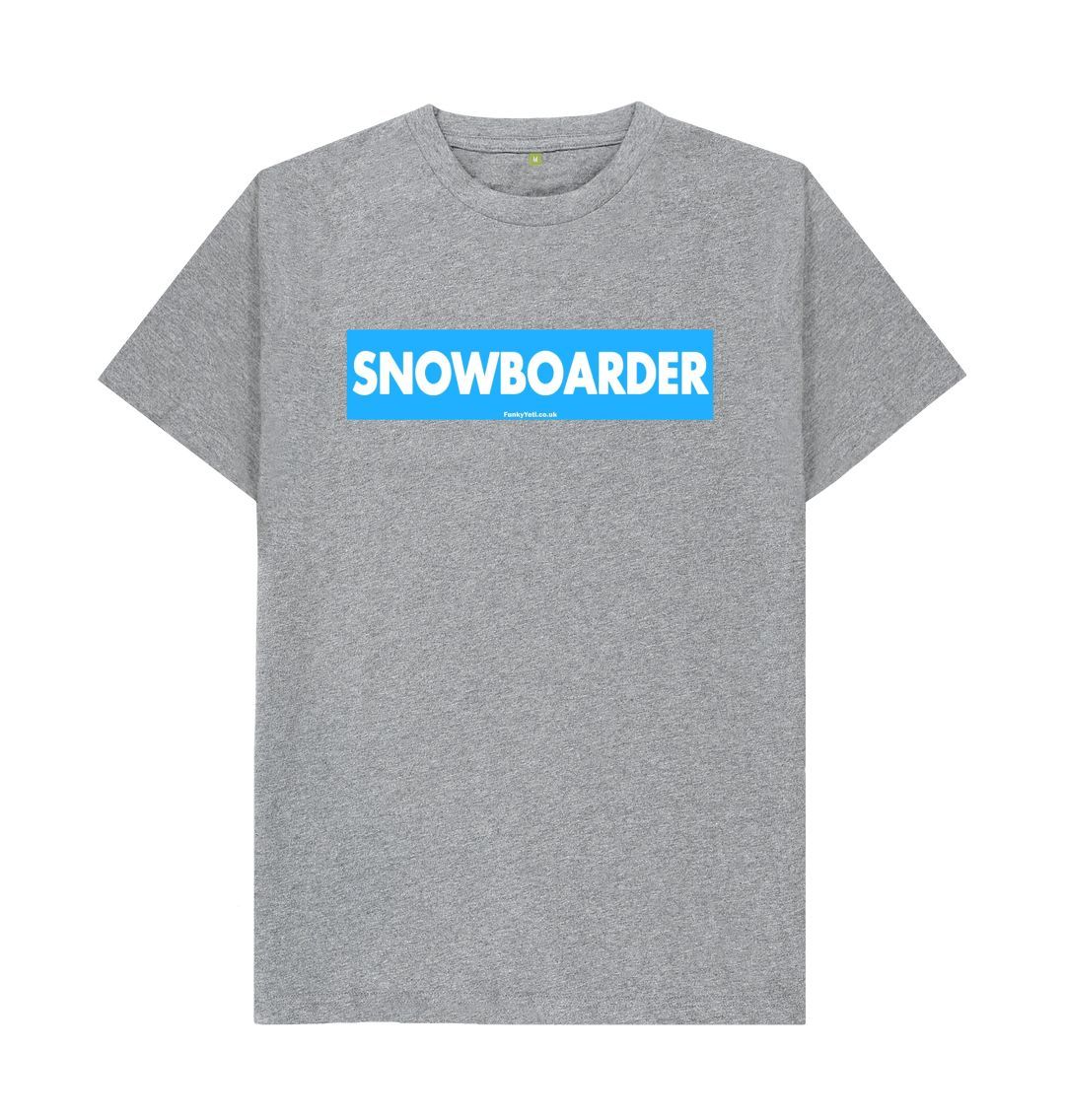 Athletic Grey Men's Snowboarder Censor Bar Organic Tee - Blue