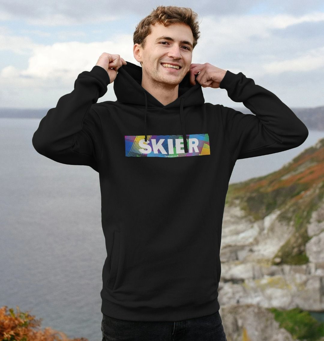 Men's Skier Censor Bar Organic Pullover Hoodie