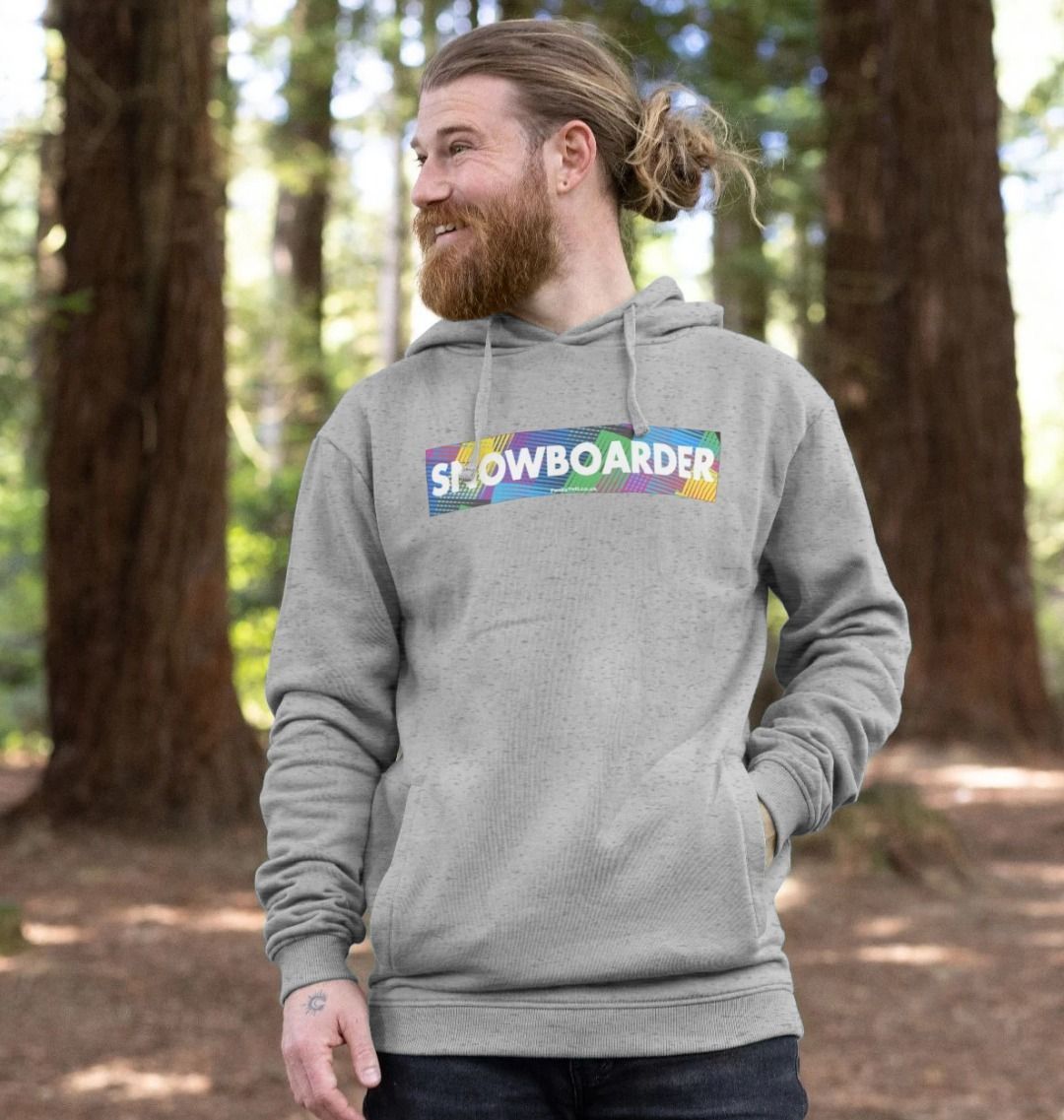 Men's Snowboarder Censor Bar Organic Pullover Hoodie