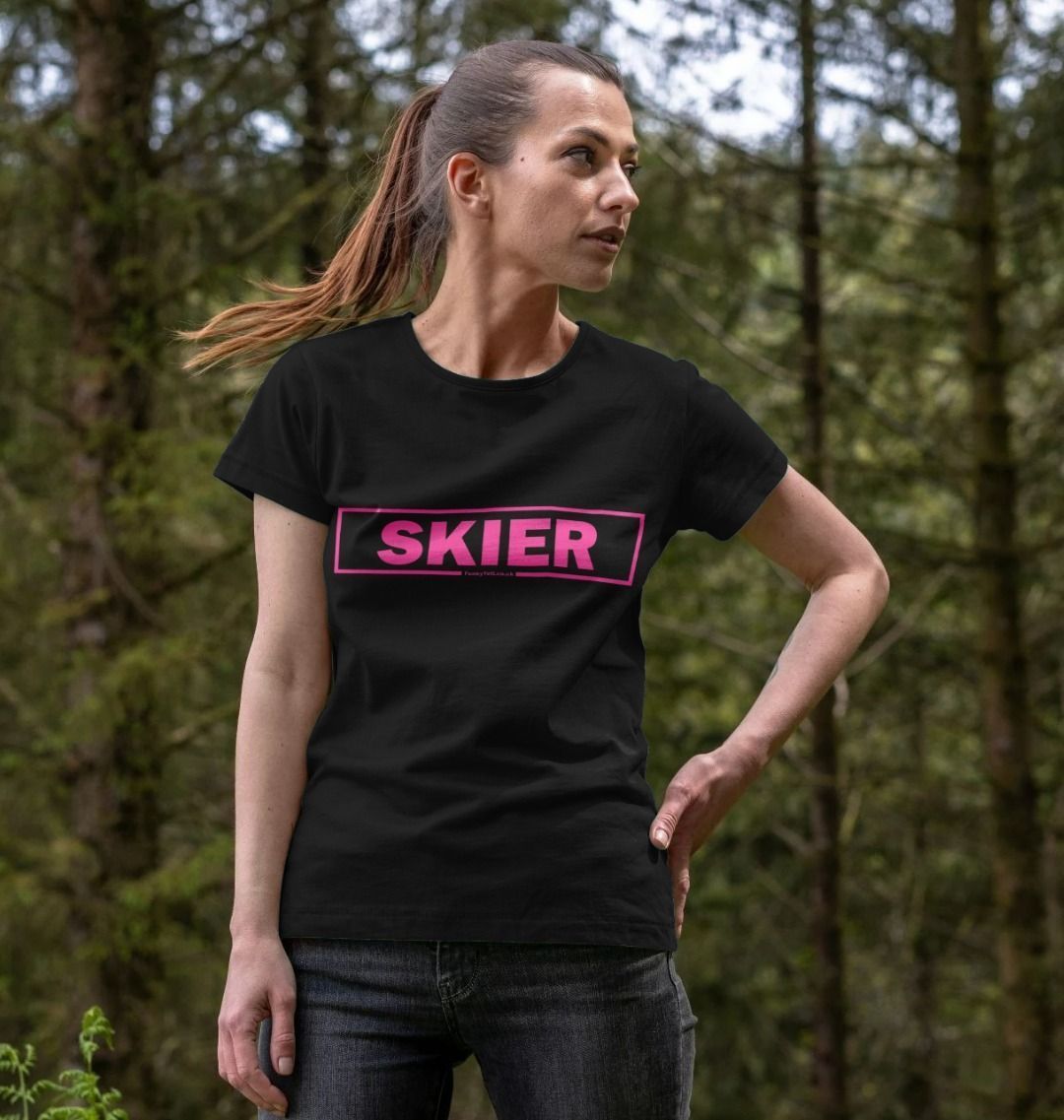 Women's Skier Censor Bar Organic Tee