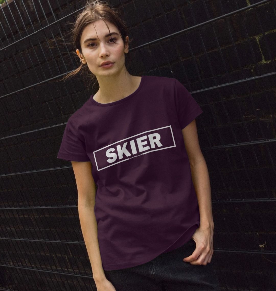 Women's Skier Censor Bar Organic Tee