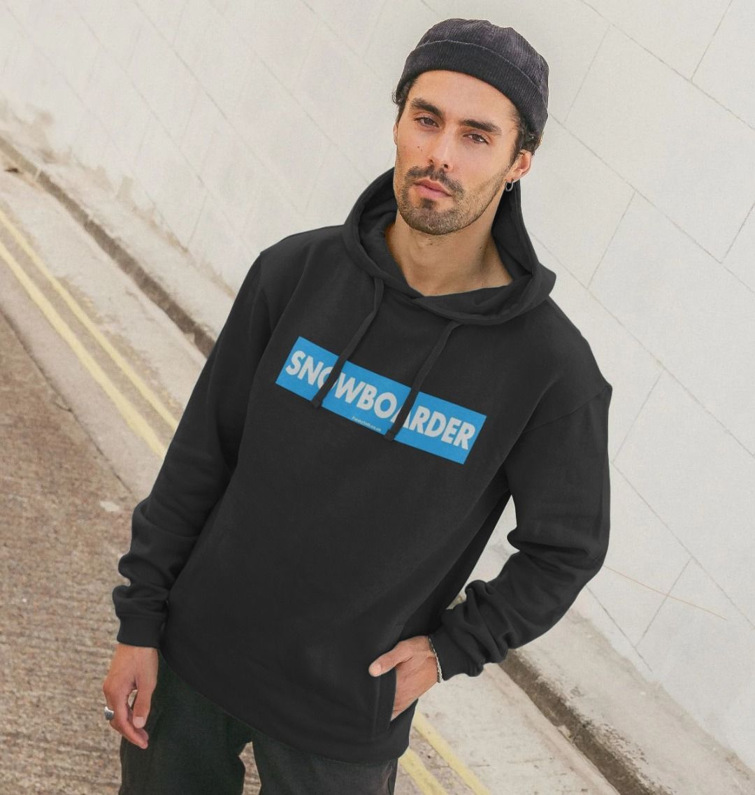 Men's Snowboarder Censor Bar Organic Pullover Hoodie