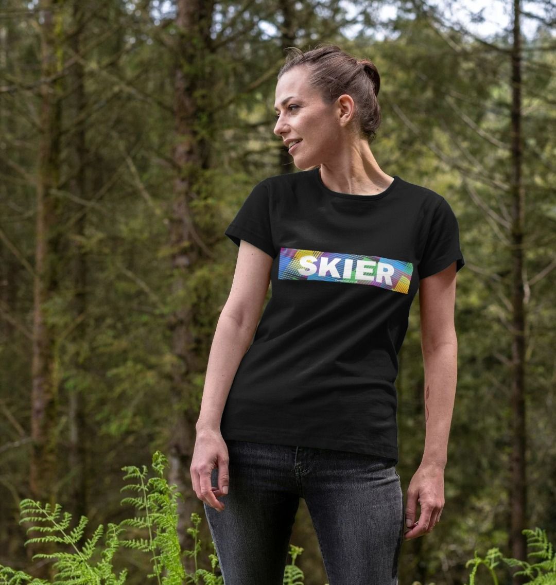 Women's Skier Censor Bar Organic Tee