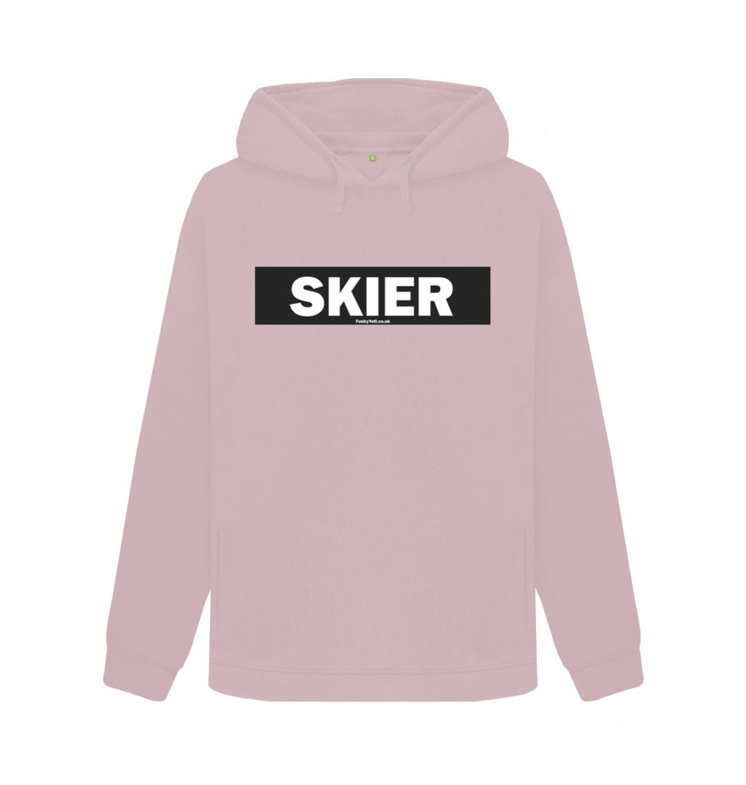 Mauve Women's Skier Censor Bar Organic Pullover Hoodie