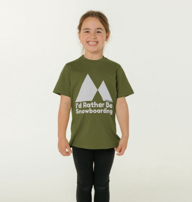 Funky Yeti Kids Tee - I'd Rather Be Snowboarding