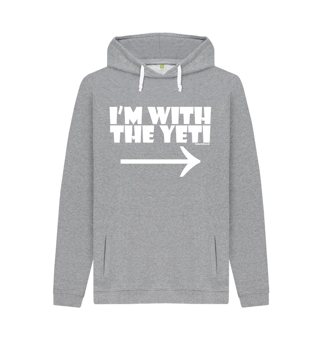 Light Heather Funky Yeti Men's Pullover Hoodie - I'm With The Yeti