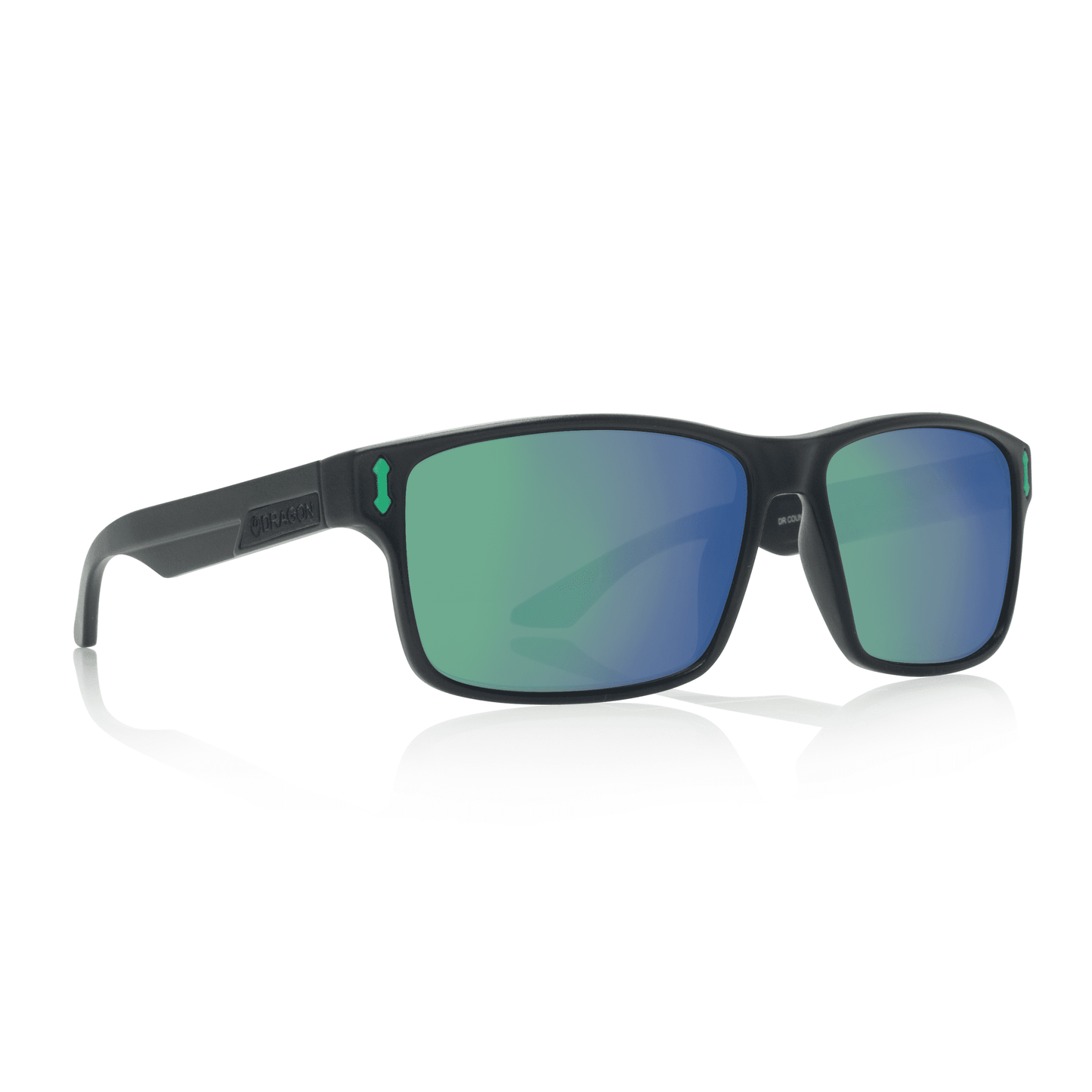 Dragon Count Sunglasses - Matte Black H2O / Green Ion