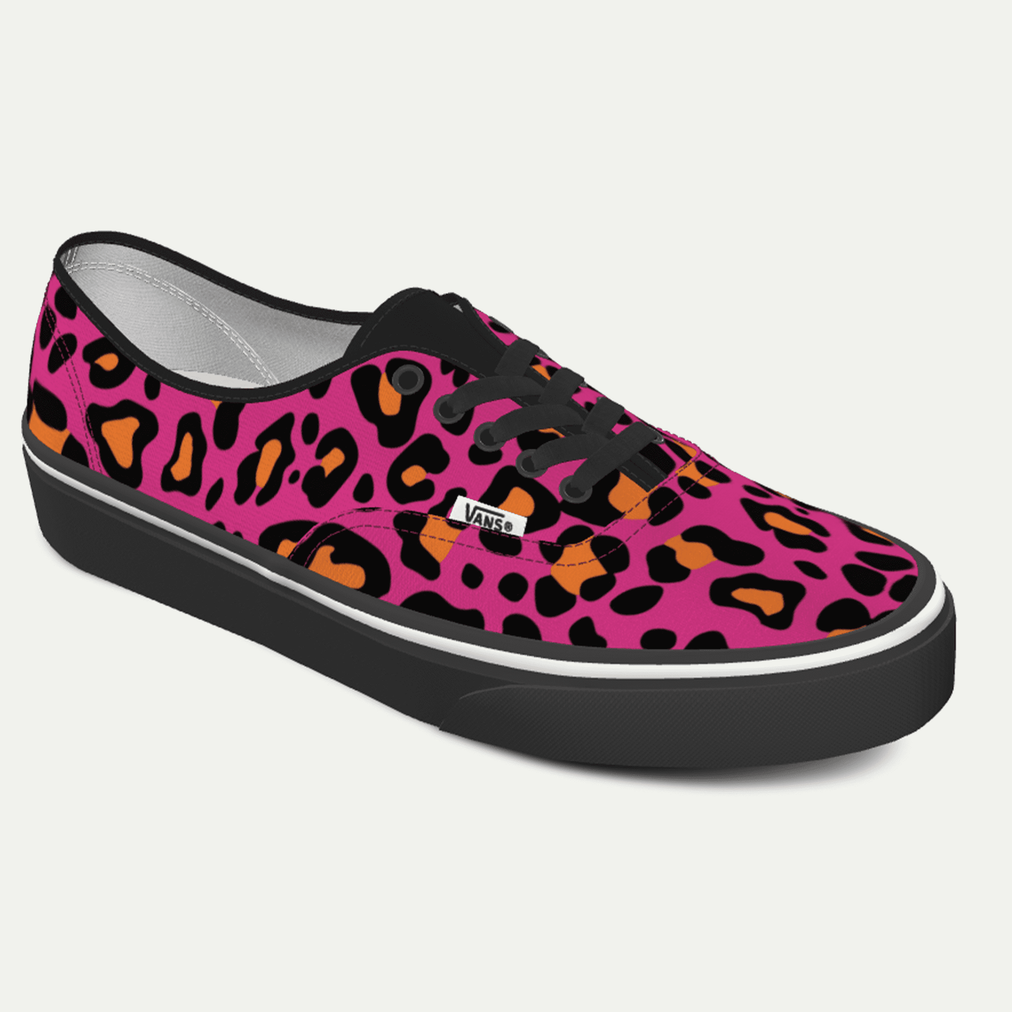 Funky Yeti x Vans Customs Authentic Shoes - Pink Leopard