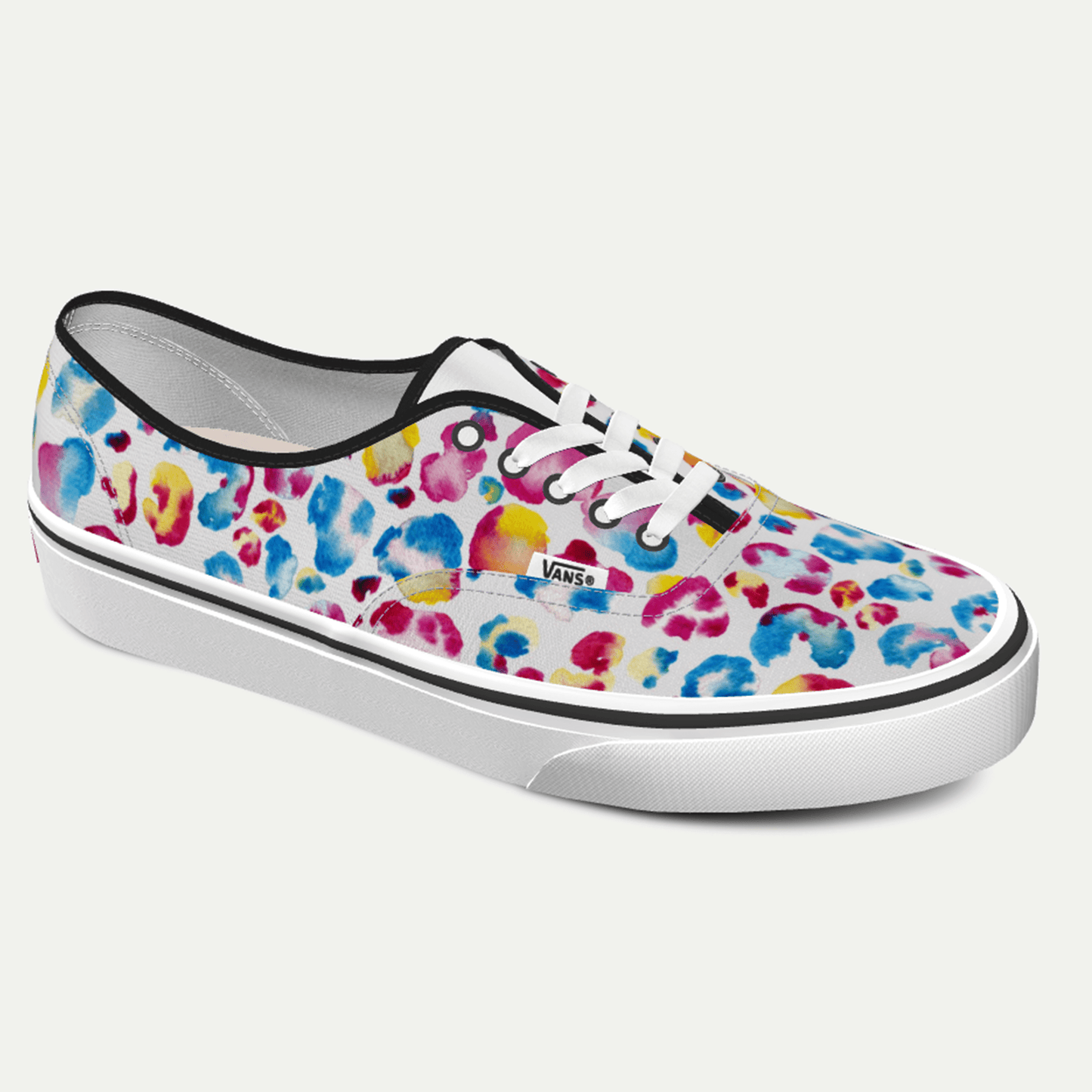 Funky Yeti x Vans Customs Authentic Shoes - Watercolour Leopard