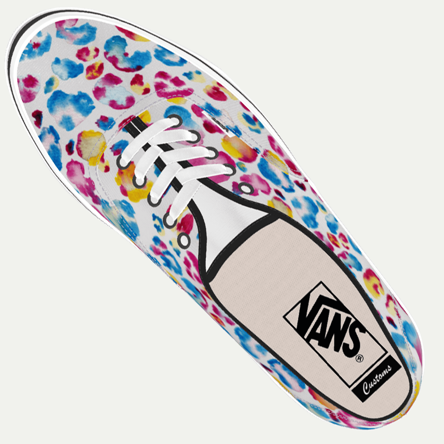 Funky Yeti x Vans Customs Authentic Shoes - Watercolour Leopard