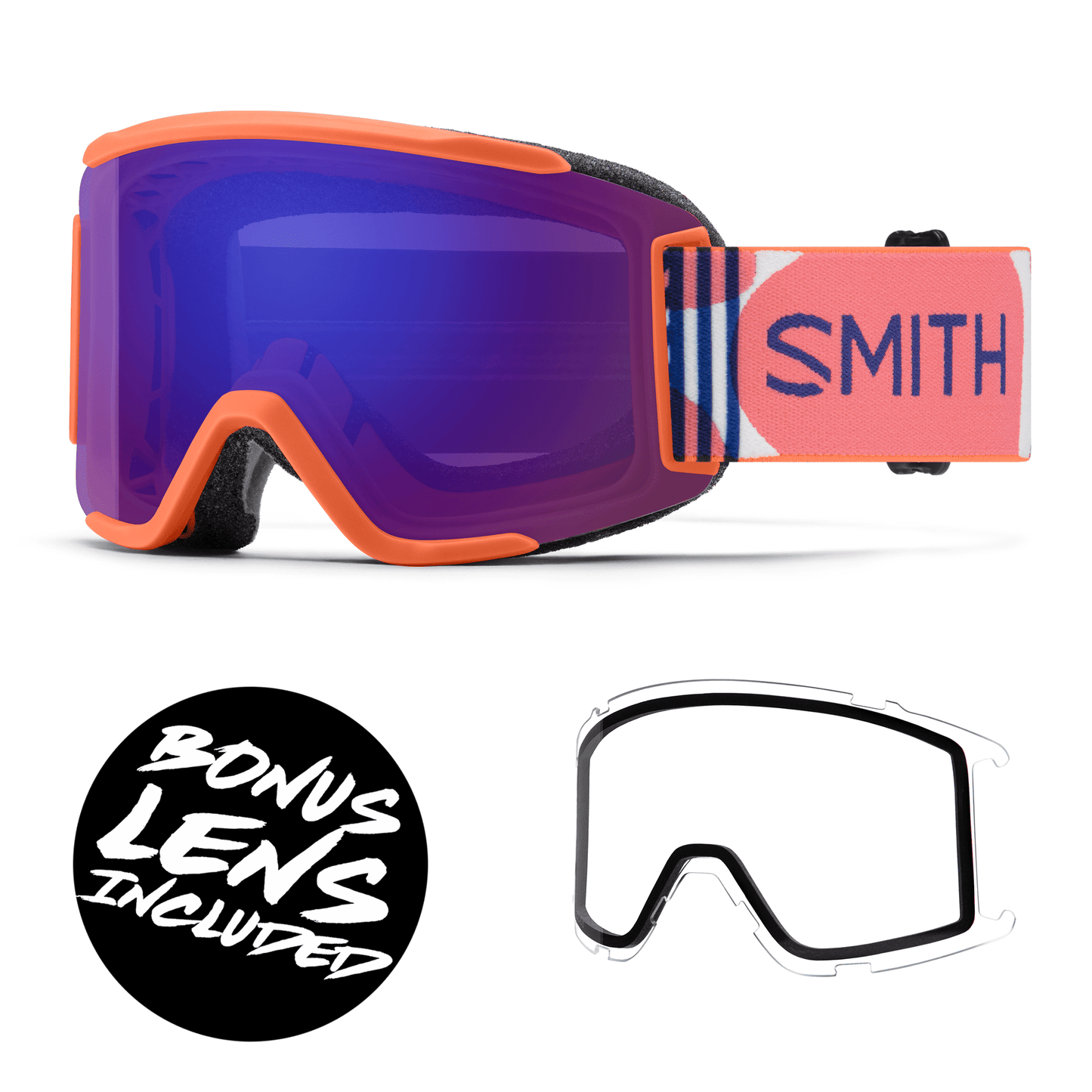 Smith Squad S Goggles (2023) - Coral Riso Print