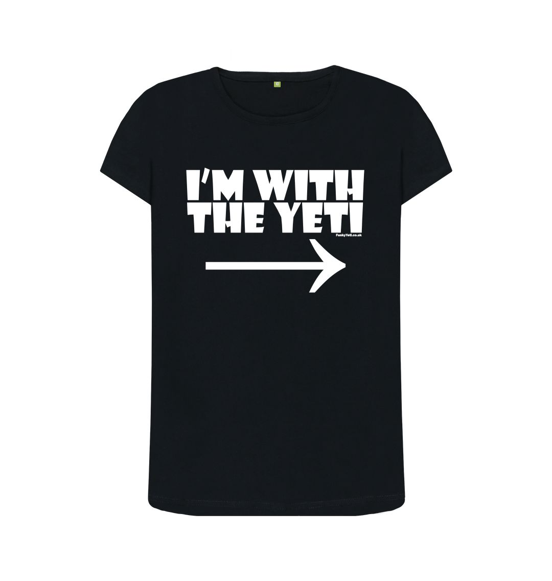 Black Funky Yeti Women's Tee - I'm With The Yeti