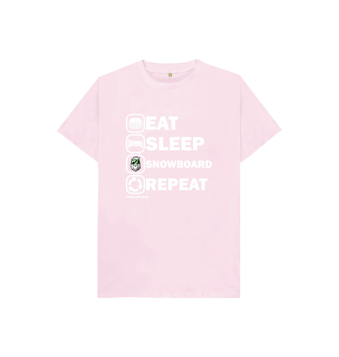 Pink Funky Yeti Kids Tee - Eat Sleep Snowboard Repeat