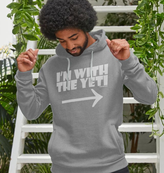 Men's I'm With The Yeti Organic Pullover Hoodie