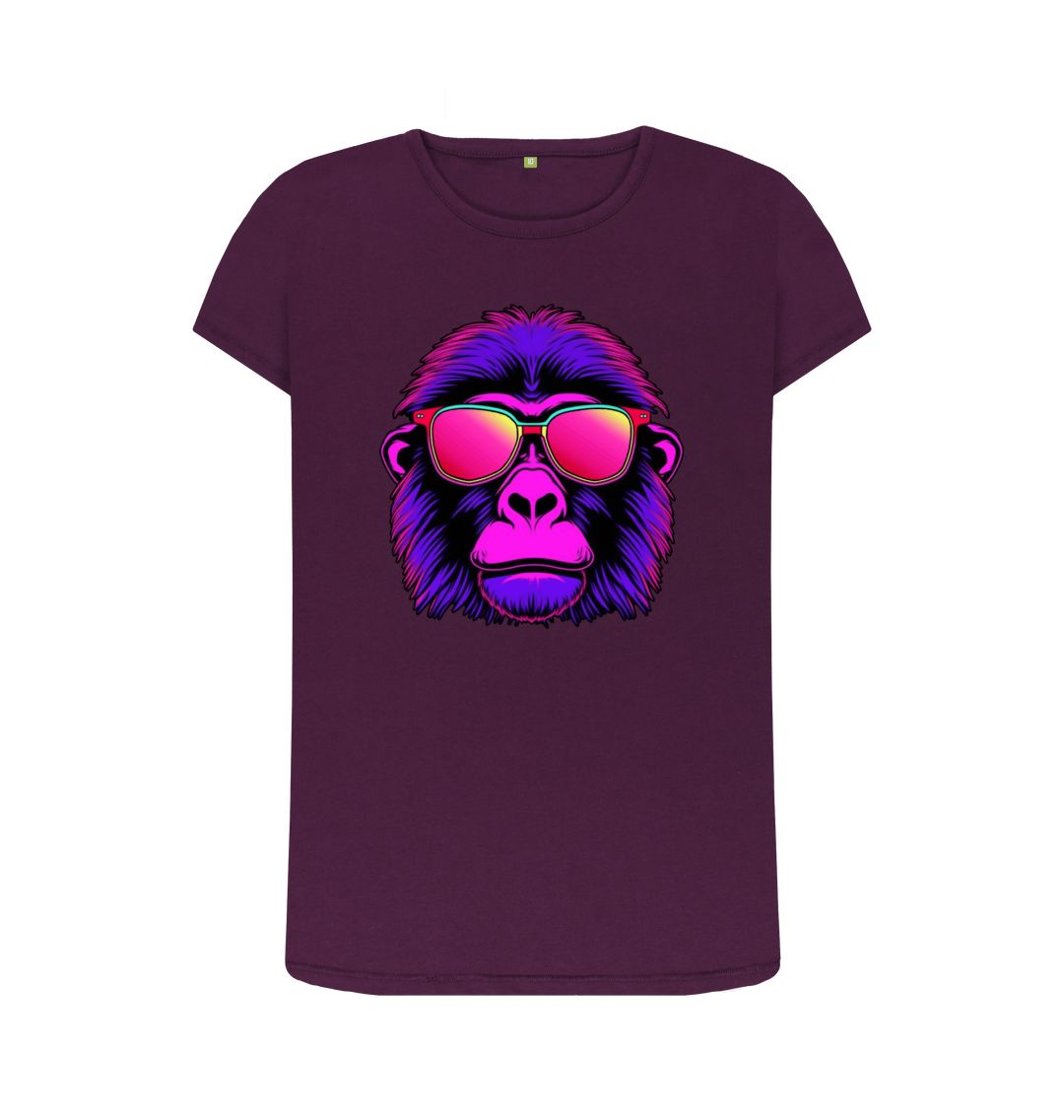 Purple Women's Monkey Business Organic Tee