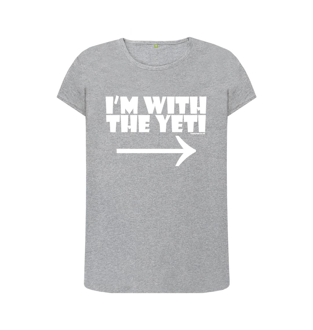 Athletic Grey Funky Yeti Women's Tee - I'm With The Yeti