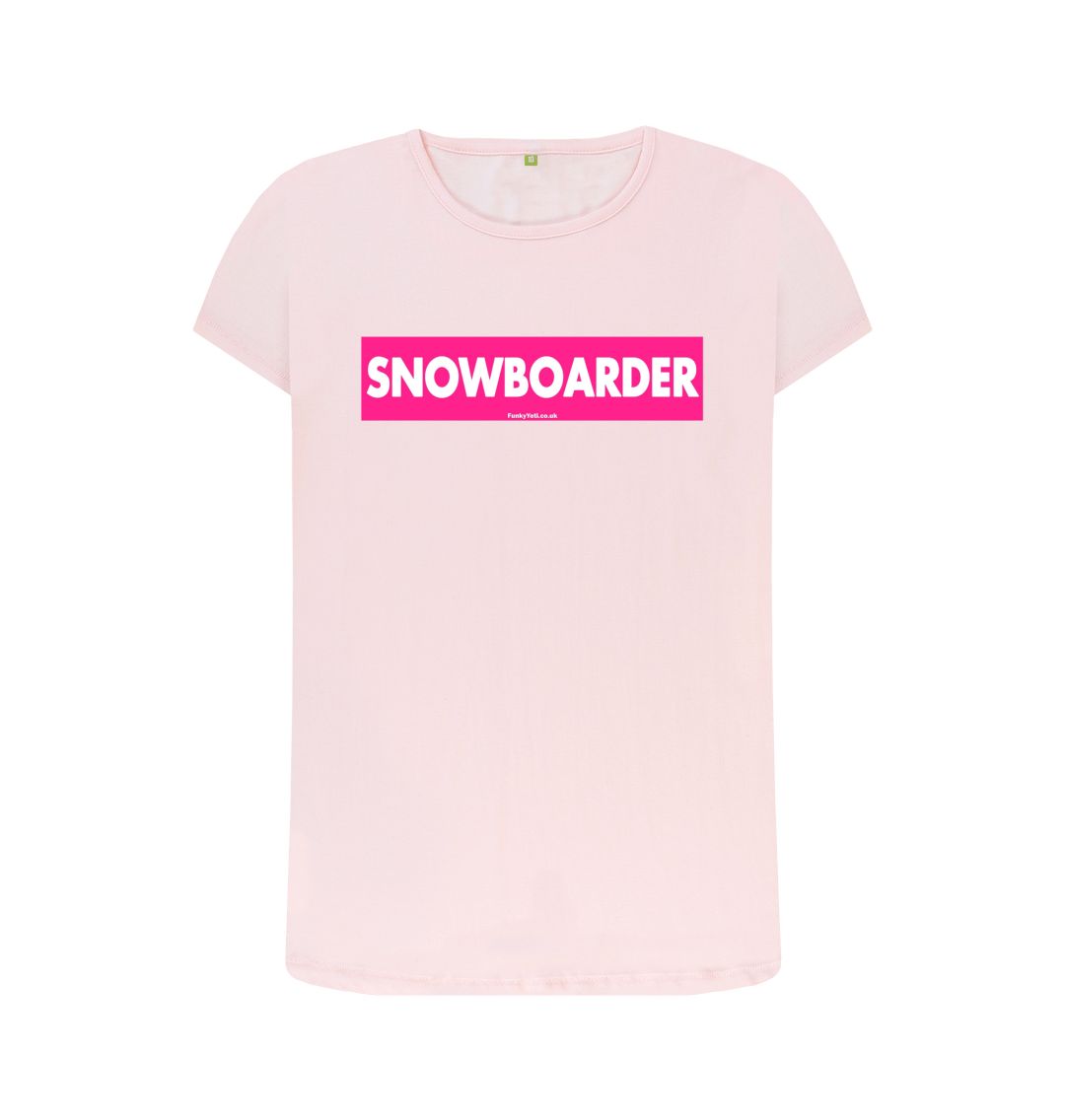 Pink Women's Snowboarder Censor Bar Organic Tee - Pink