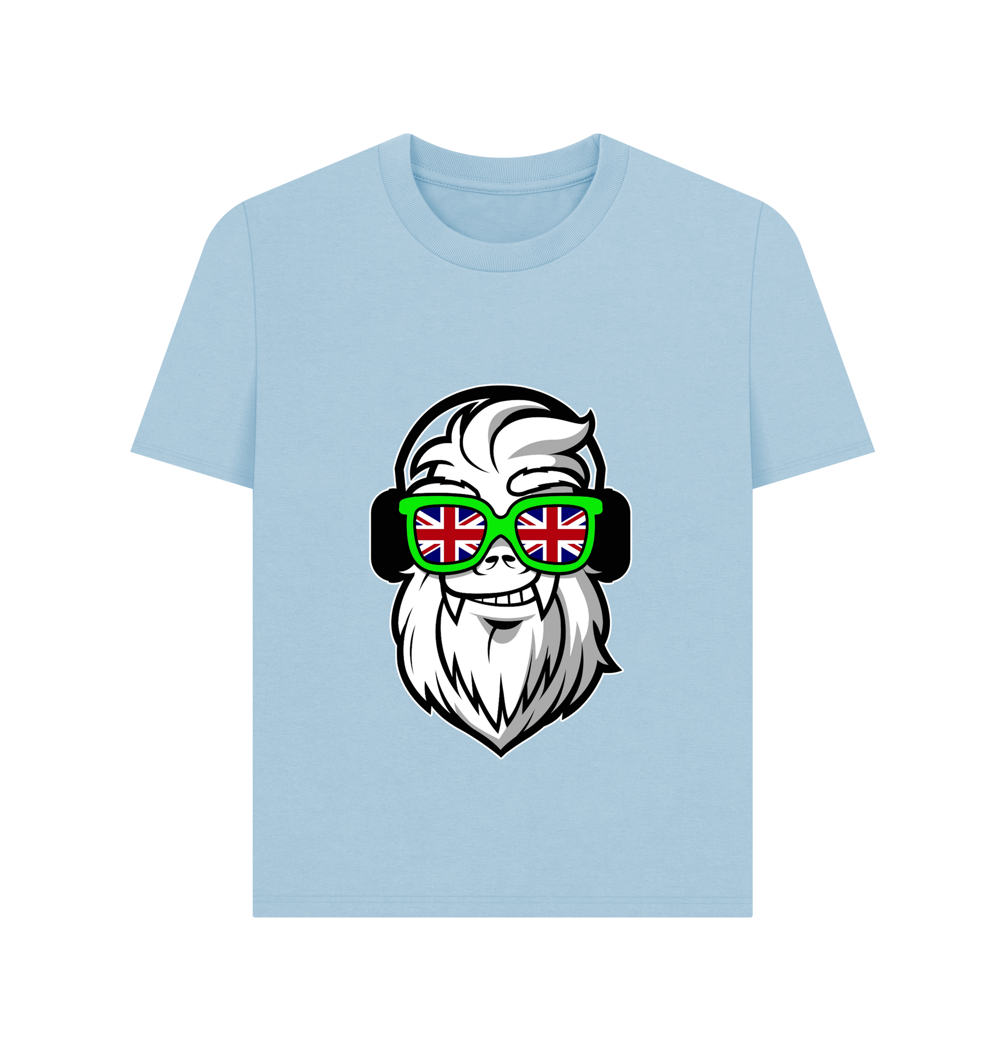 Milky Blue Printed T-shirt Front