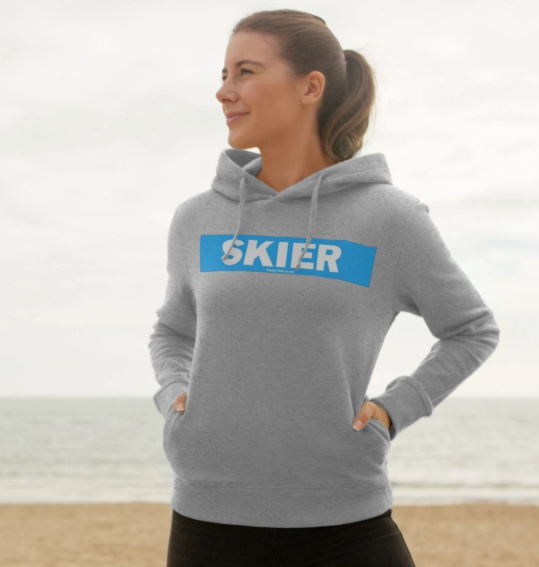 Women's Skier Censor Bar Organic Pullover Hoodie