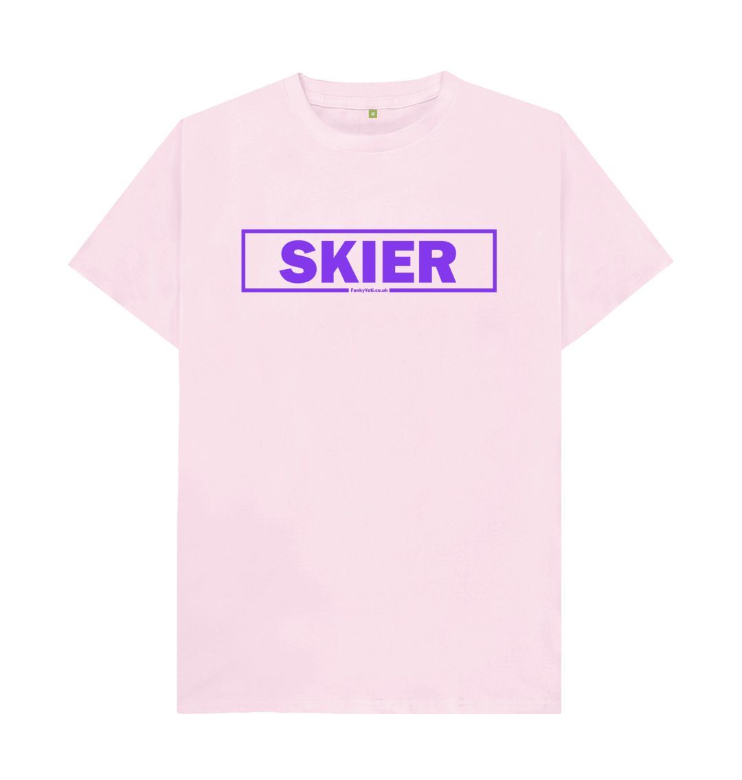 Pink Men's Skier Censor Bar Organic Tee - Purple Outline