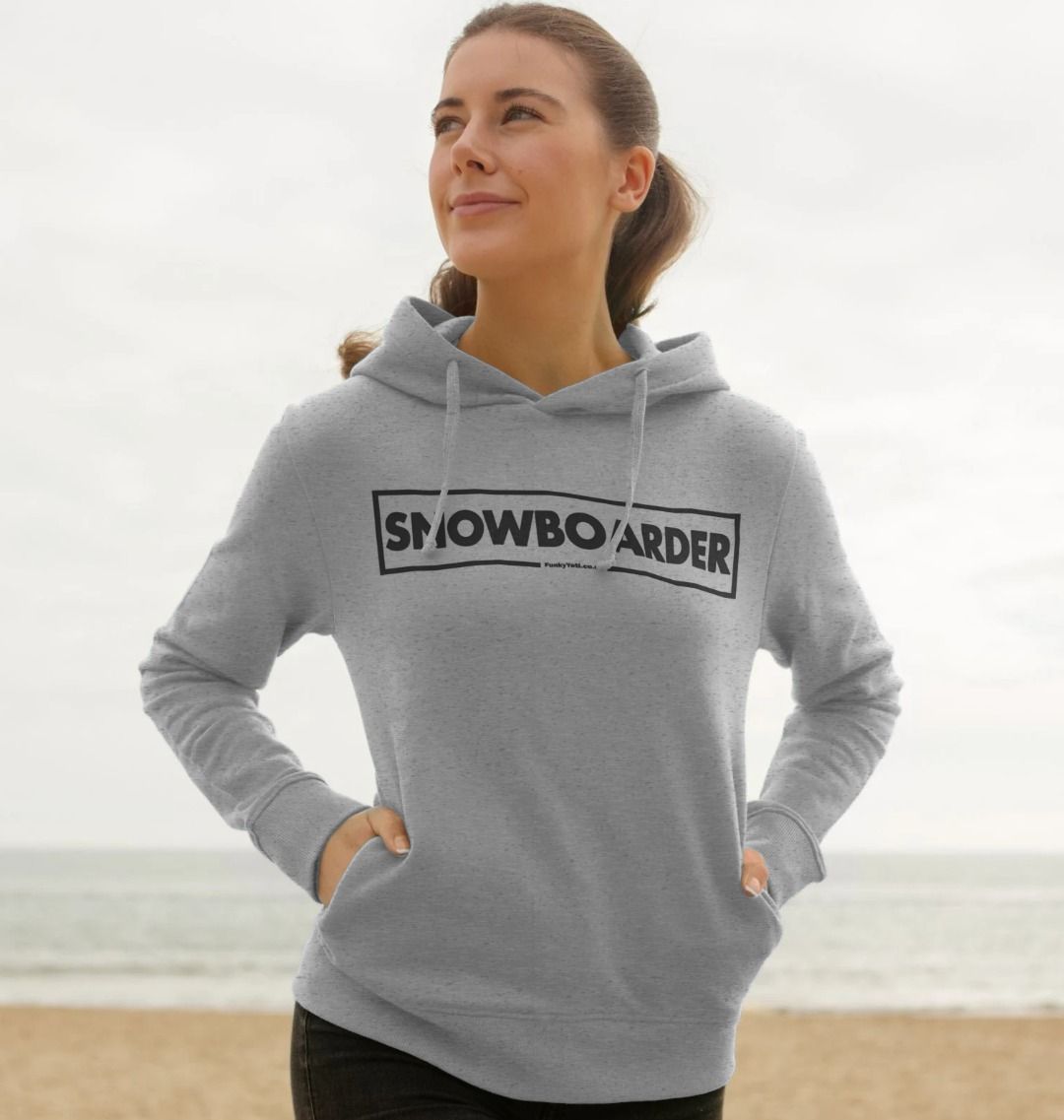 Women's Snowboarder Censor Bar Organic Pullover Hoodie