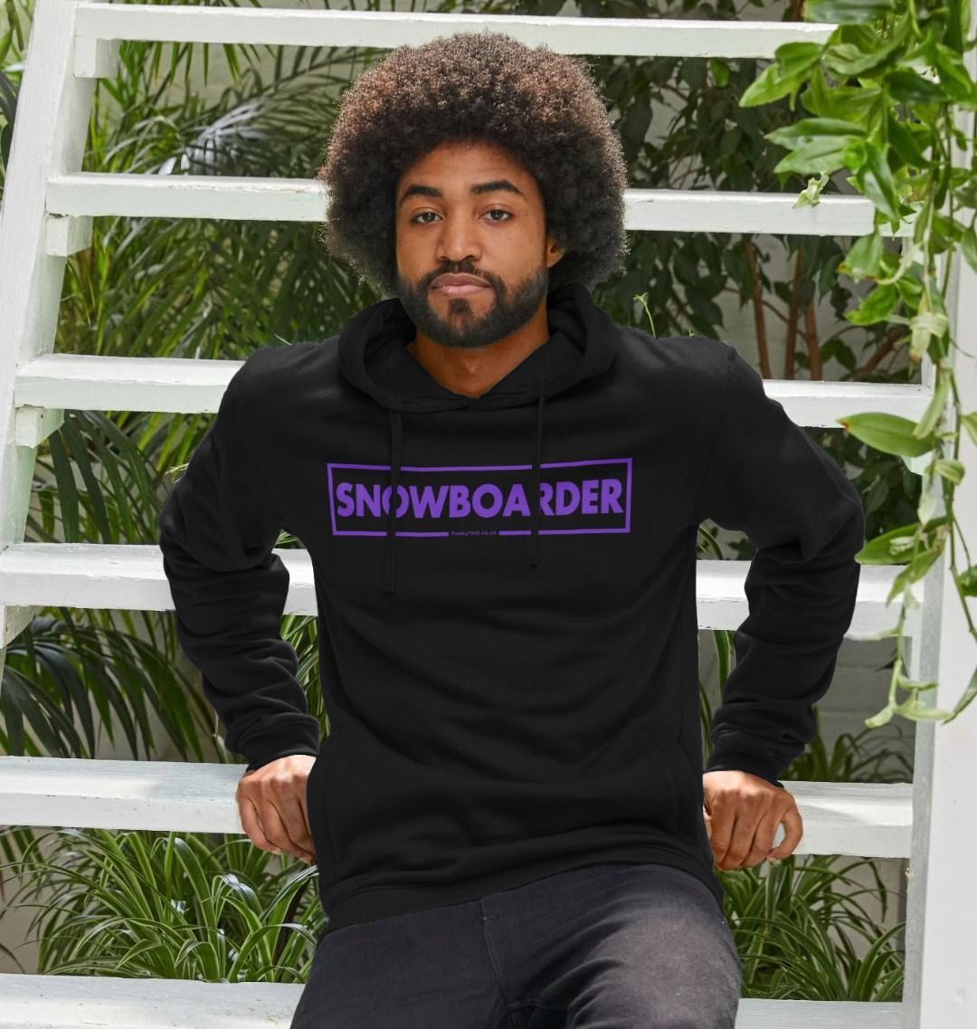 Men's Snowboarder Censor Bar Organic Pullover Hoodie