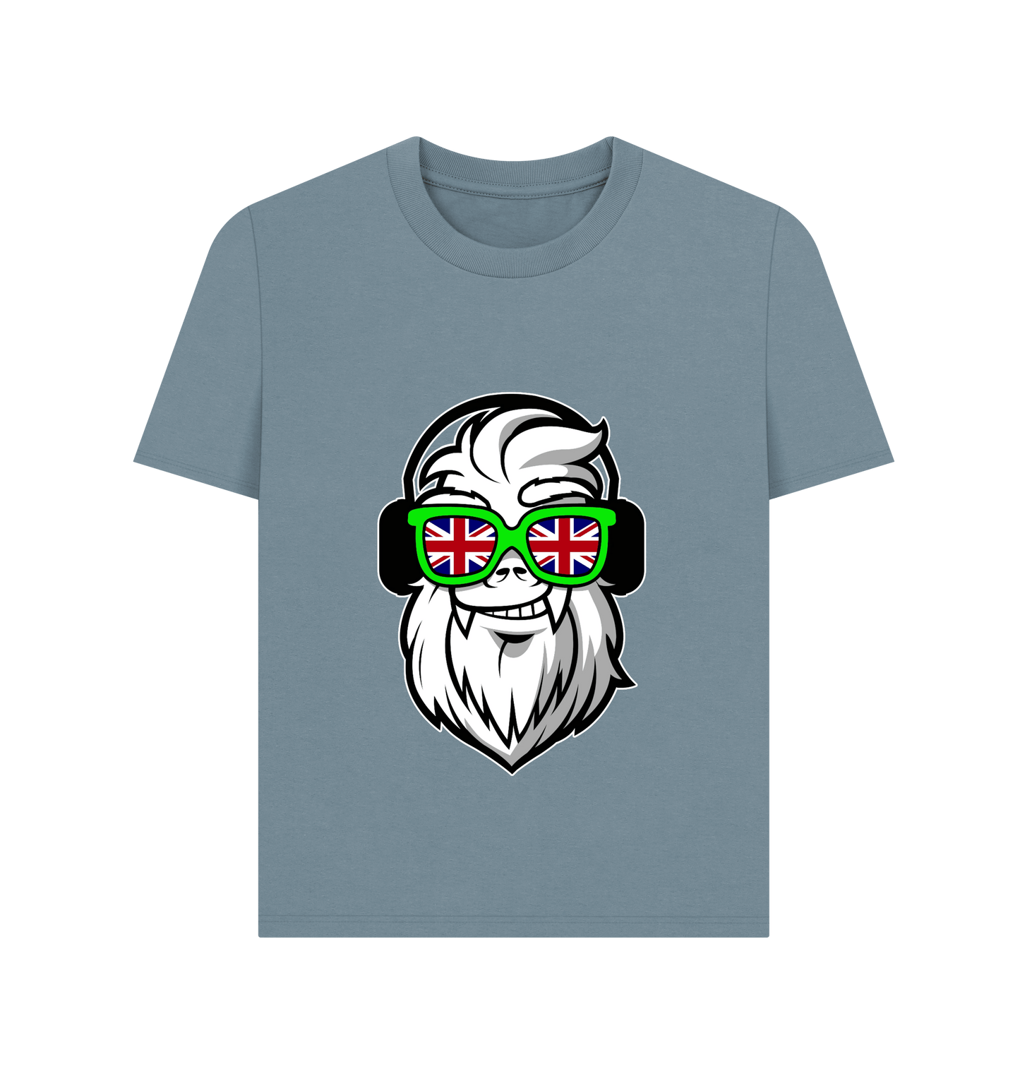 Stone Blue Printed T-shirt Front