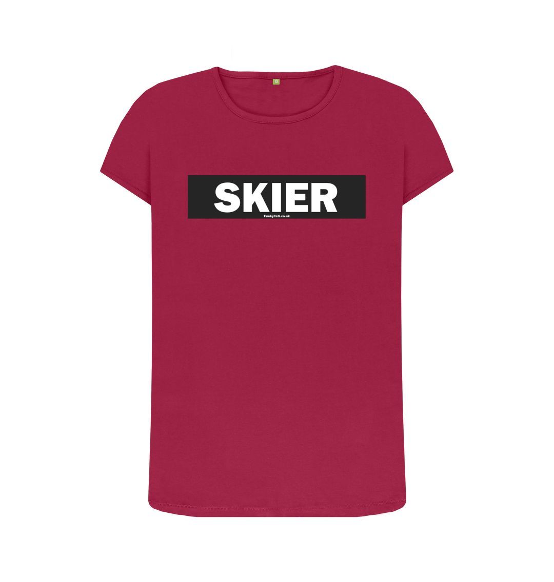 Cherry Women's Skier Censor Bar Organic Tee